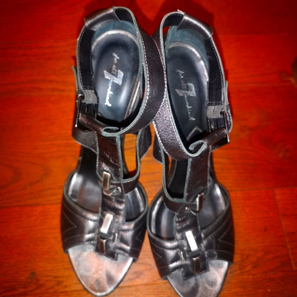 7 for all man kind heels, size 8.5, steel silver - Picture 2 of 5